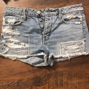 American Eagle high waisted ripped shorts
